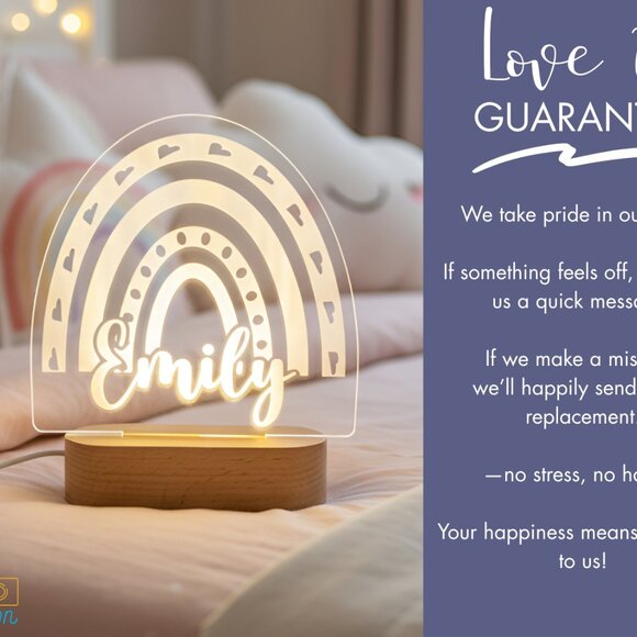 Boho Rainbow Custom Name Light | Personalized LED Cloud Sign | Kids Gift - Picture 5 of 7